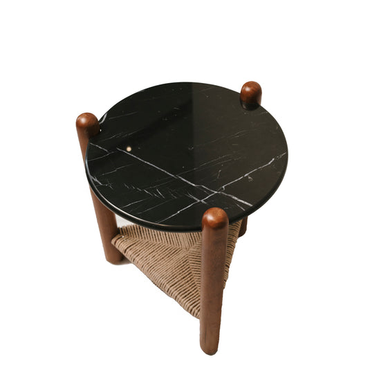 Basil Woven Shelf Accent Table