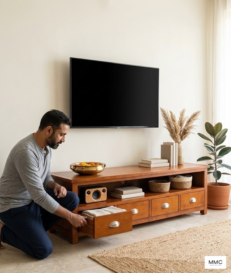 Elmer TV Unit in a home setting