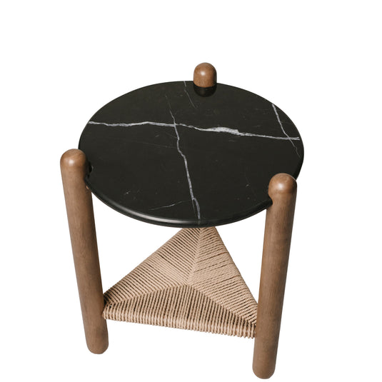 Basil Woven Shelf Accent Table
