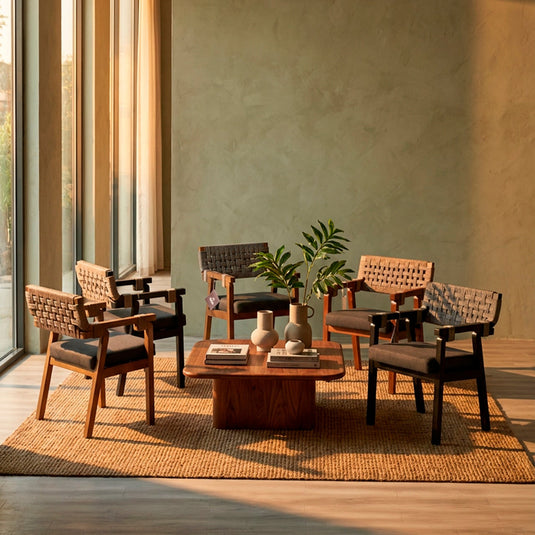 Modern living room with MMC Nyx chairs