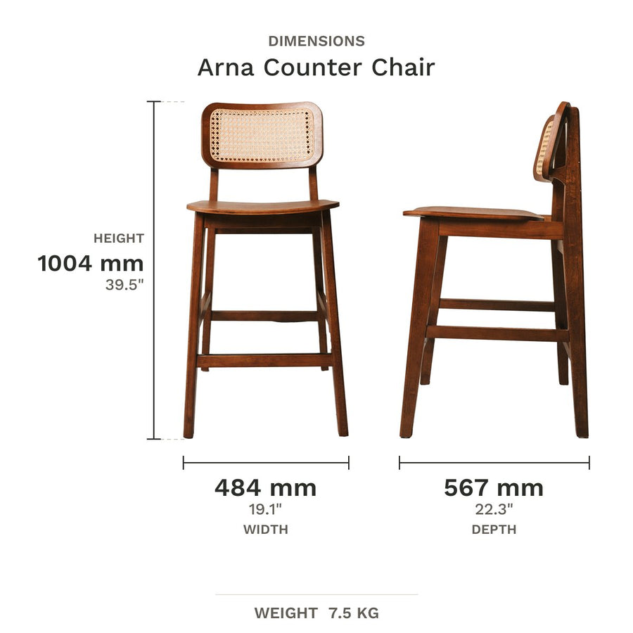 Dimension drawing for Arna Counter Chair