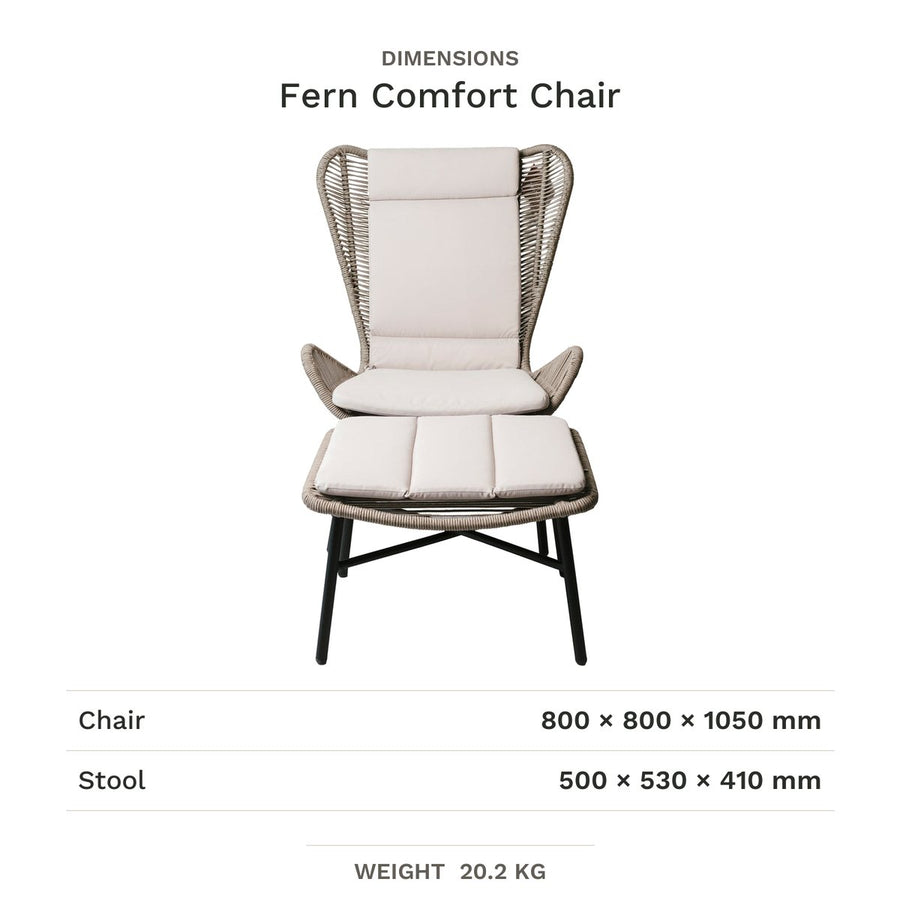 Dimension drawing for Fern Comfort Chair