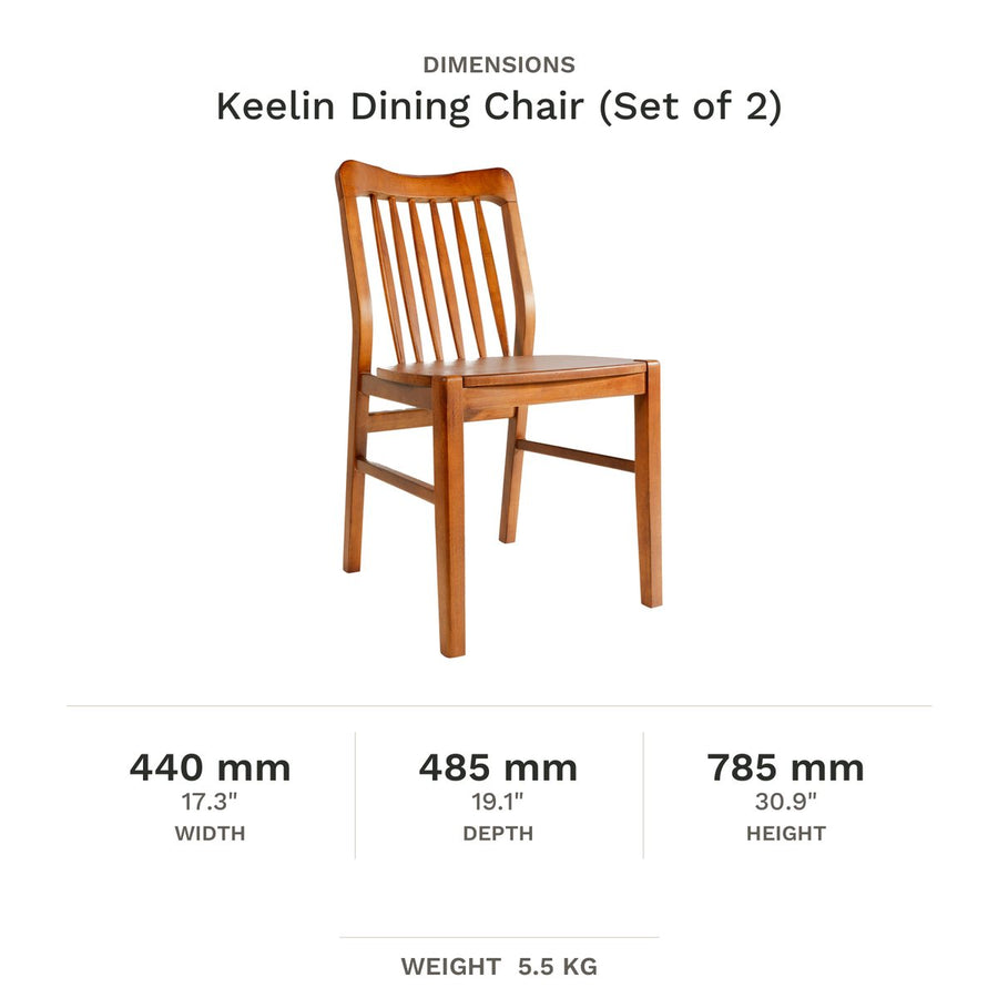 Dimension drawing for Keelin Dining Chair (Set of 2)