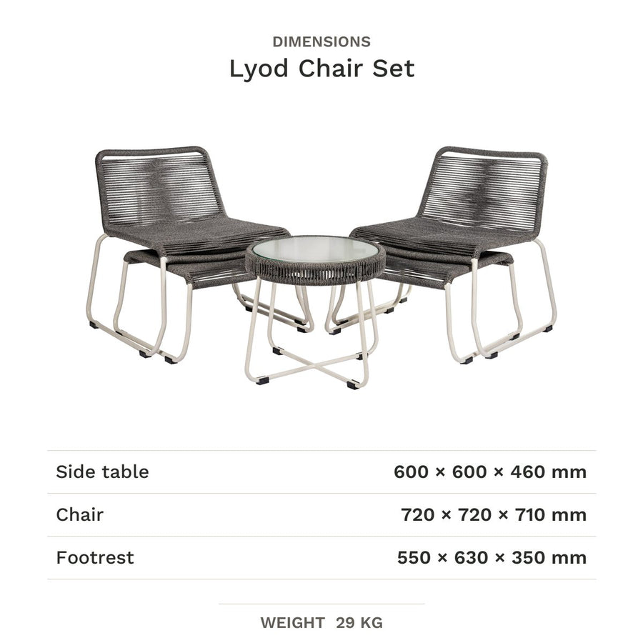 Dimension drawing for Lyod Chair Set