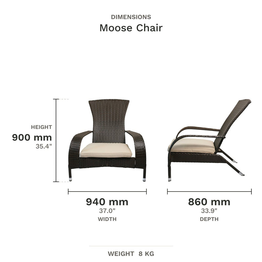 Dimension drawing for Moose Chair