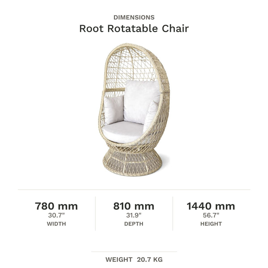 Dimension drawing for Root Rotatable Chair