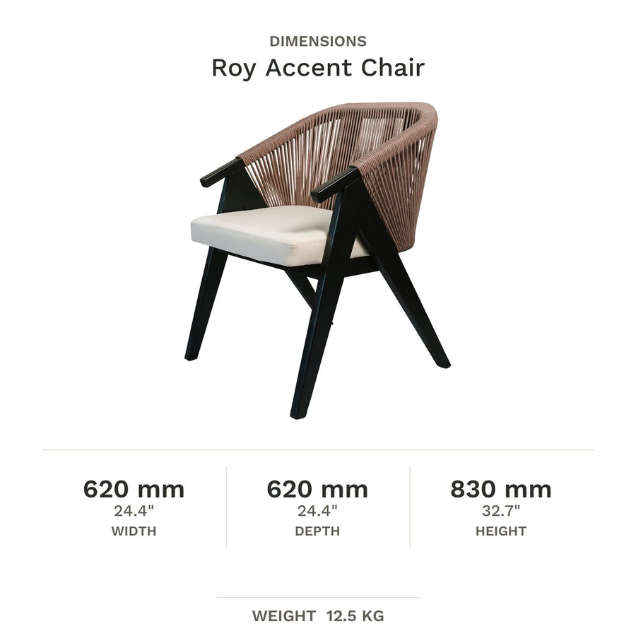 Dimension drawing for Roy Accent Chair