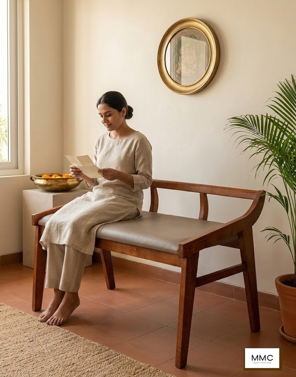 Eira Bench in a home setting